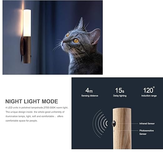 Motion-Sensing Wall Light – Wireless, Battery-Powered Indoor Glow for Bedrooms