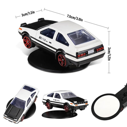 Drifting Car Model with Self-Adhesive Base – Mini Racer Décor for Desk & Dashboard