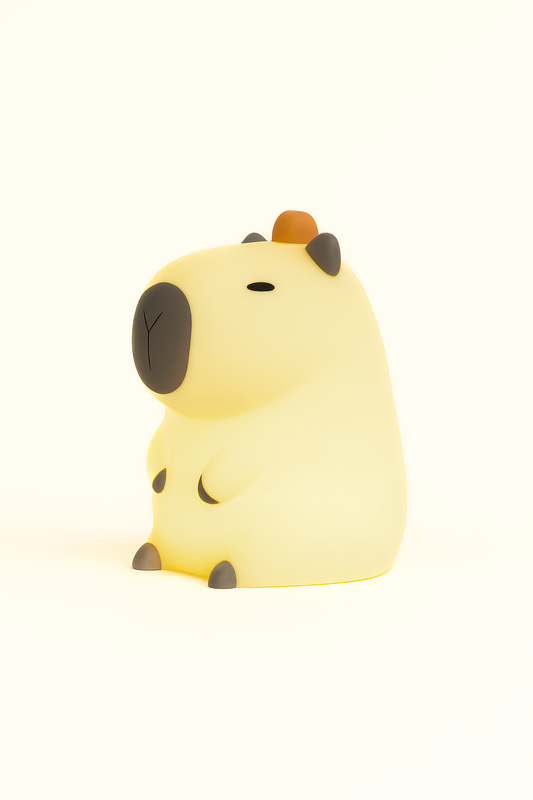 USB Rechargeable Capybara Night Light – Touch Control, Soft Silicone, Cozy Glow